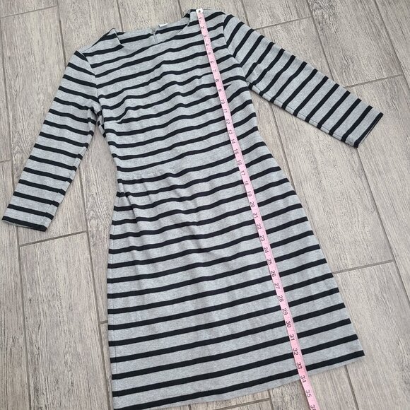 Old Navy Gray & Black Striped 3/4 Sleeve Knit Dress Size Women’s Small - Picture 5 of 11